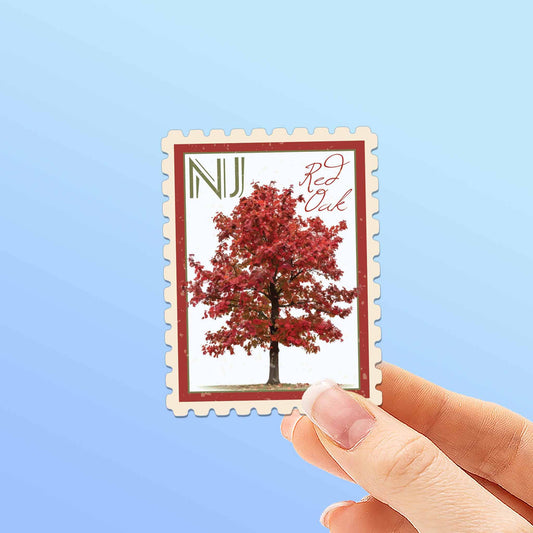New Jersey State Tree Red Oak Sticker - NJ Stamp Decal