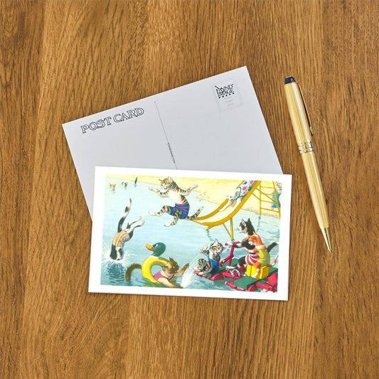 Postcard KC-57 Crazy Cats at Lake