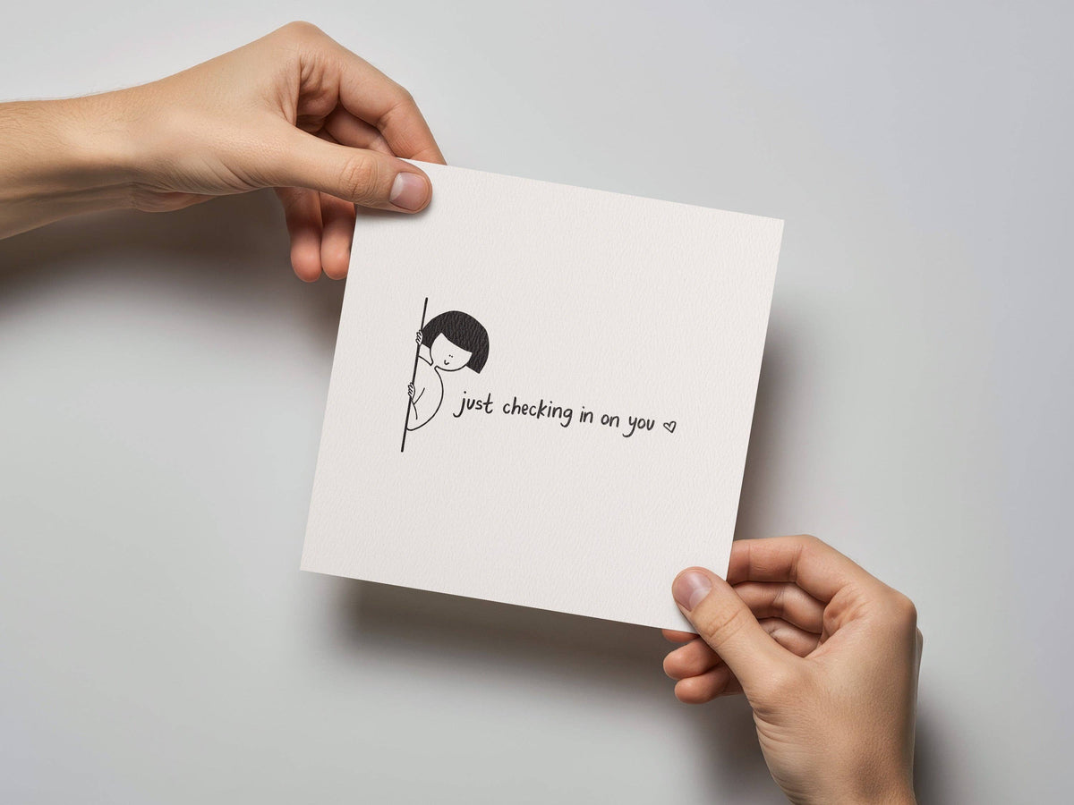 Just Checking in on You Card - Letterpress Printed