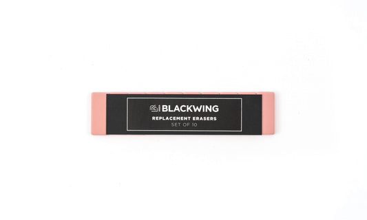 BLACKWING replacement eraser, pink and dark gray body, set of 10