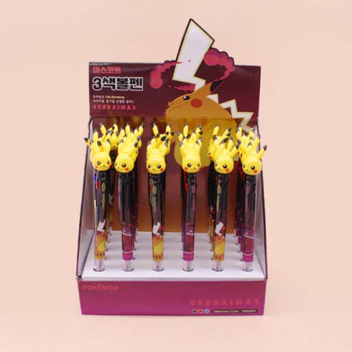 Pokémon Mascot 3Color Ballpoint Pen – Pikachu Topper