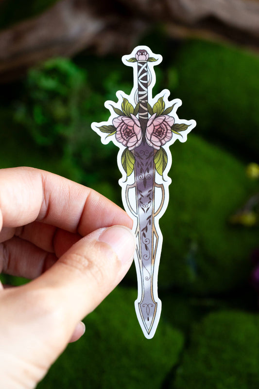 Floral Blade Vinyl Sticker | Bookish Romantasy