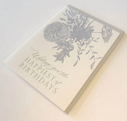 Wishing You the Happiest of Birthdays Letterpress Card