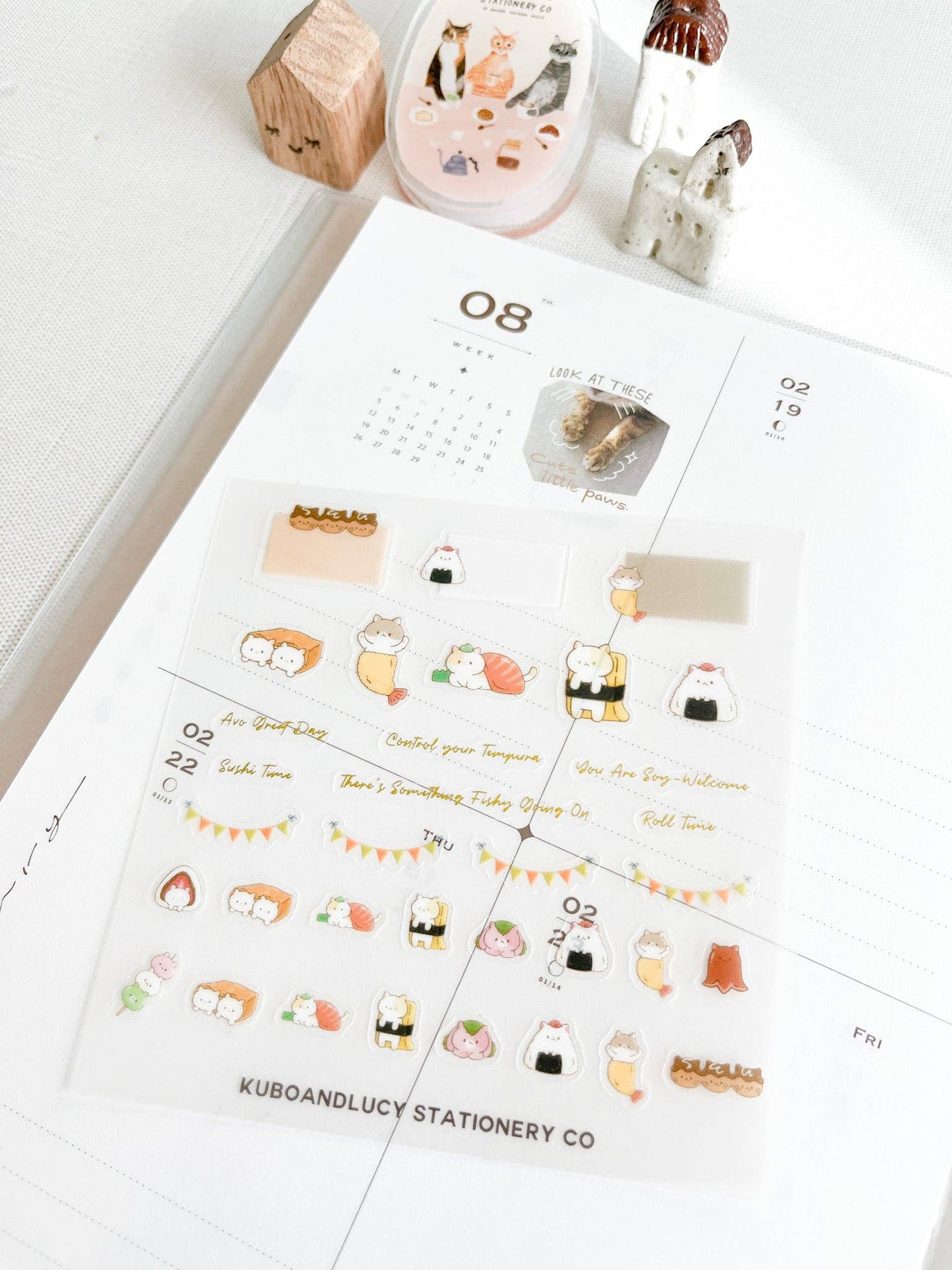 Cute Cats & Dog Clear Sticker Sheet