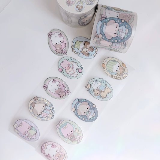 Oval Character and Buddy Portrait Sticker Roll