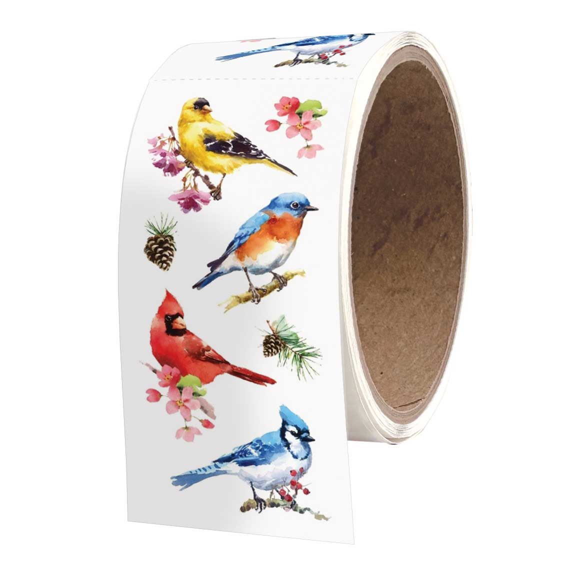 Watercolor Birds 2x4 Stickers Sheet