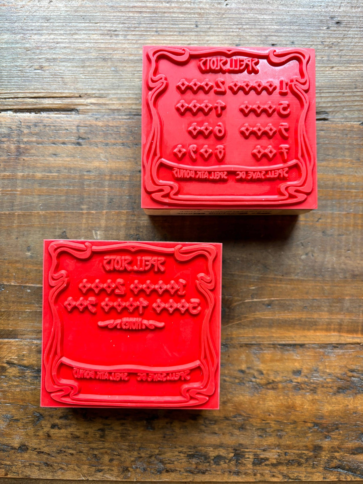 Spell slot rubber stamp for DnD