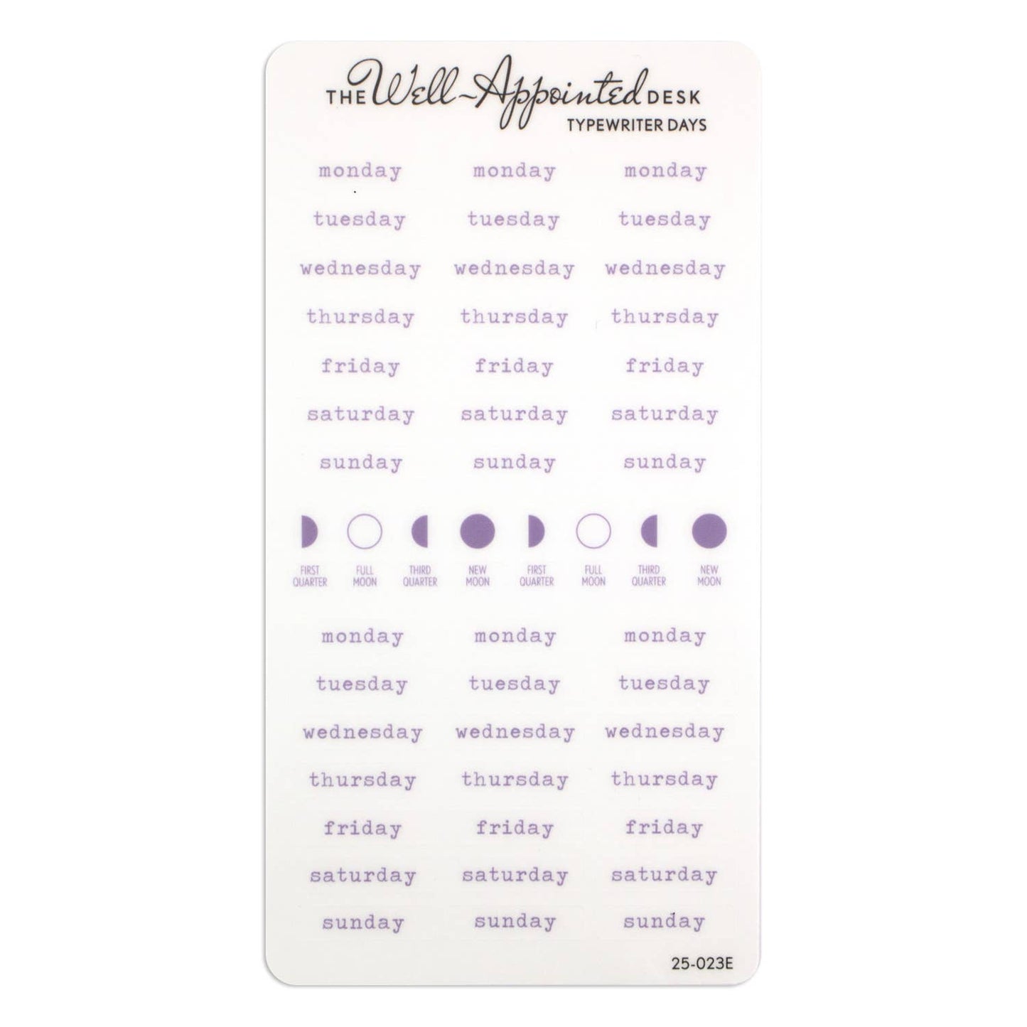 Typewriter Days Weekly Sticker Sheet (25-023)