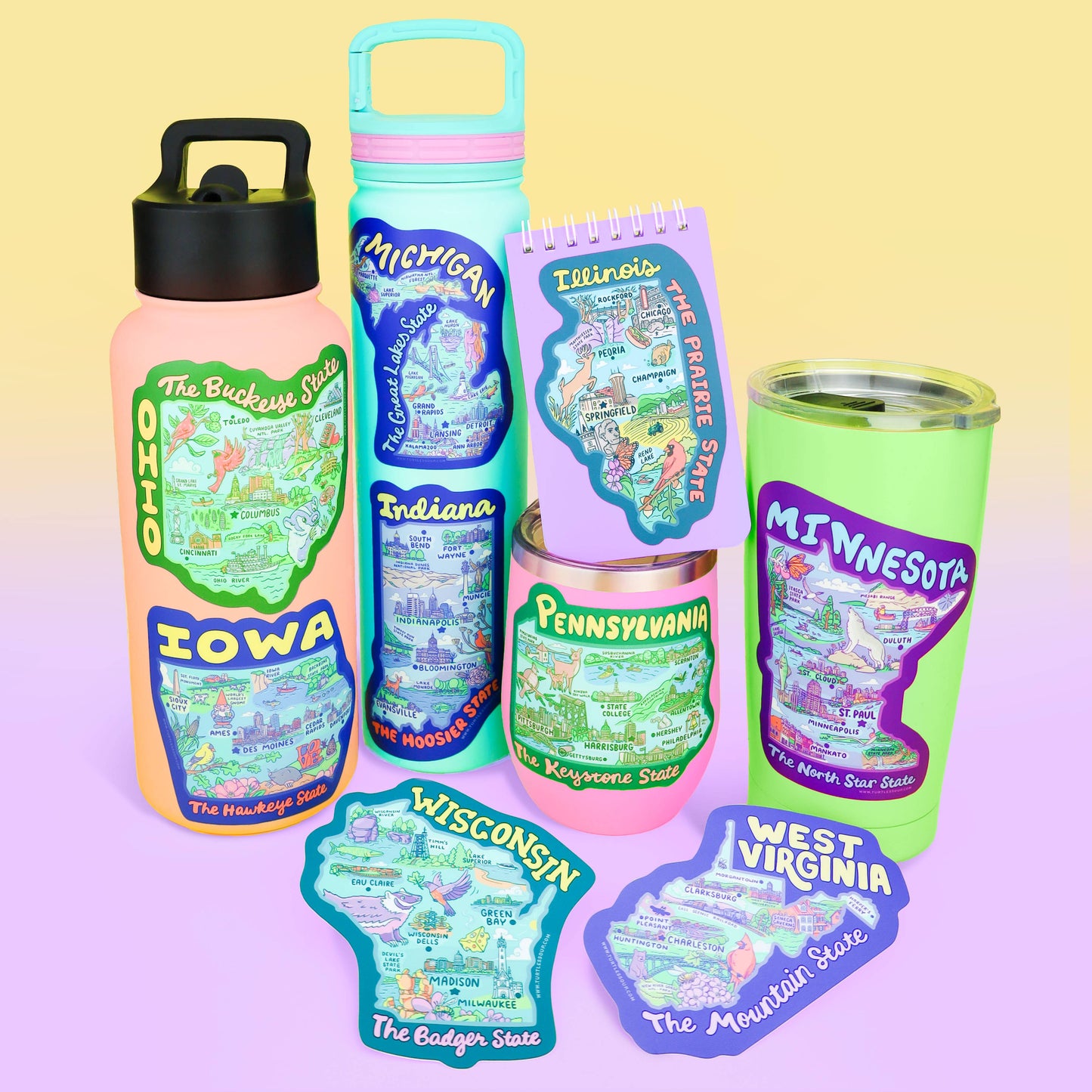 Pennsylvania Map Art Keystone State Car Decal Vinyl Sticker