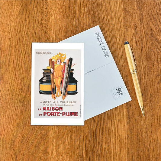 Postcard LT-204 Tiny Jester with French Fountain Pens
