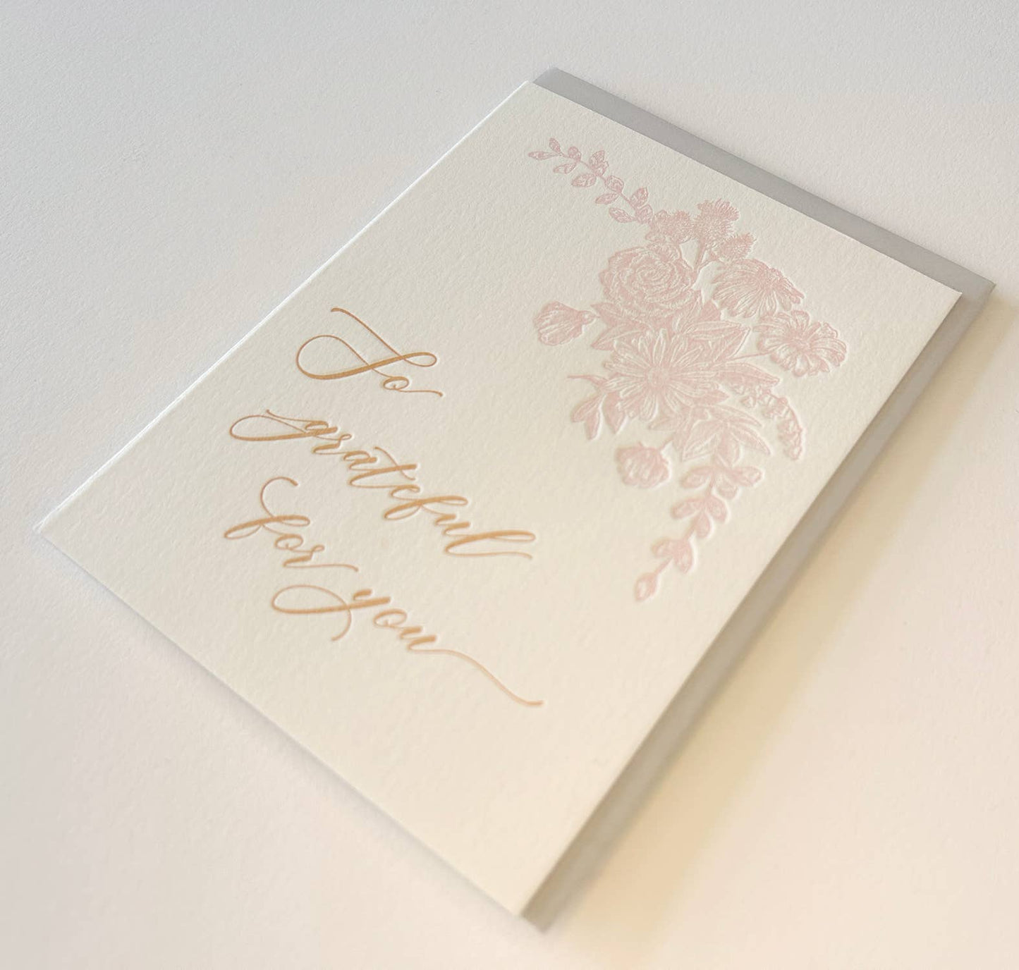 So Grateful For You Letterpress Greeting Card
