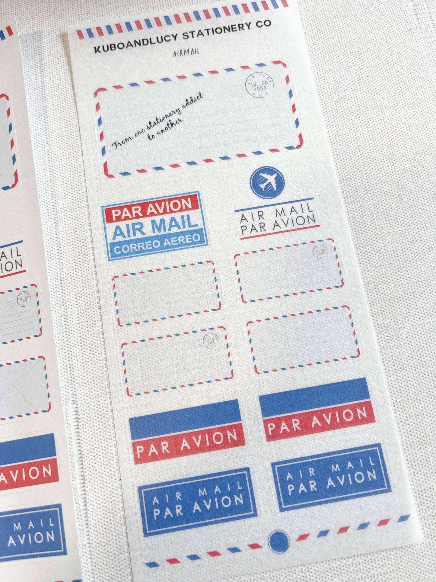 Kuboandlucy Stationery Co | AirMail Envelope V.2 Sticker Sheet