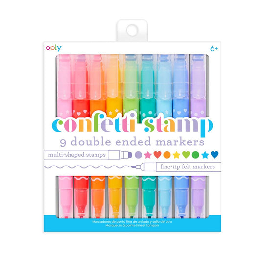Confetti Stamp: Double-Ended Markers (Set of 9)