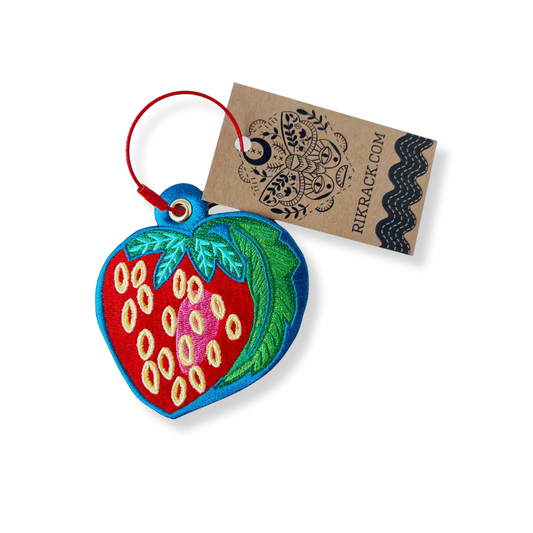 Strawberry bag charm keychain