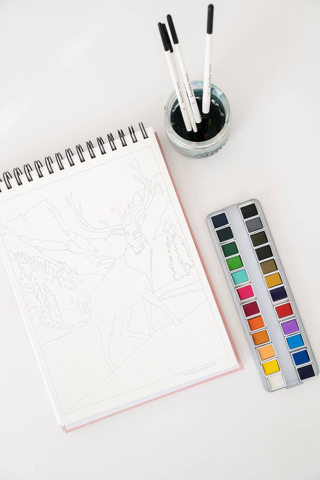 National Parks Watercoloring Book-Outlines w/Video Tutorials