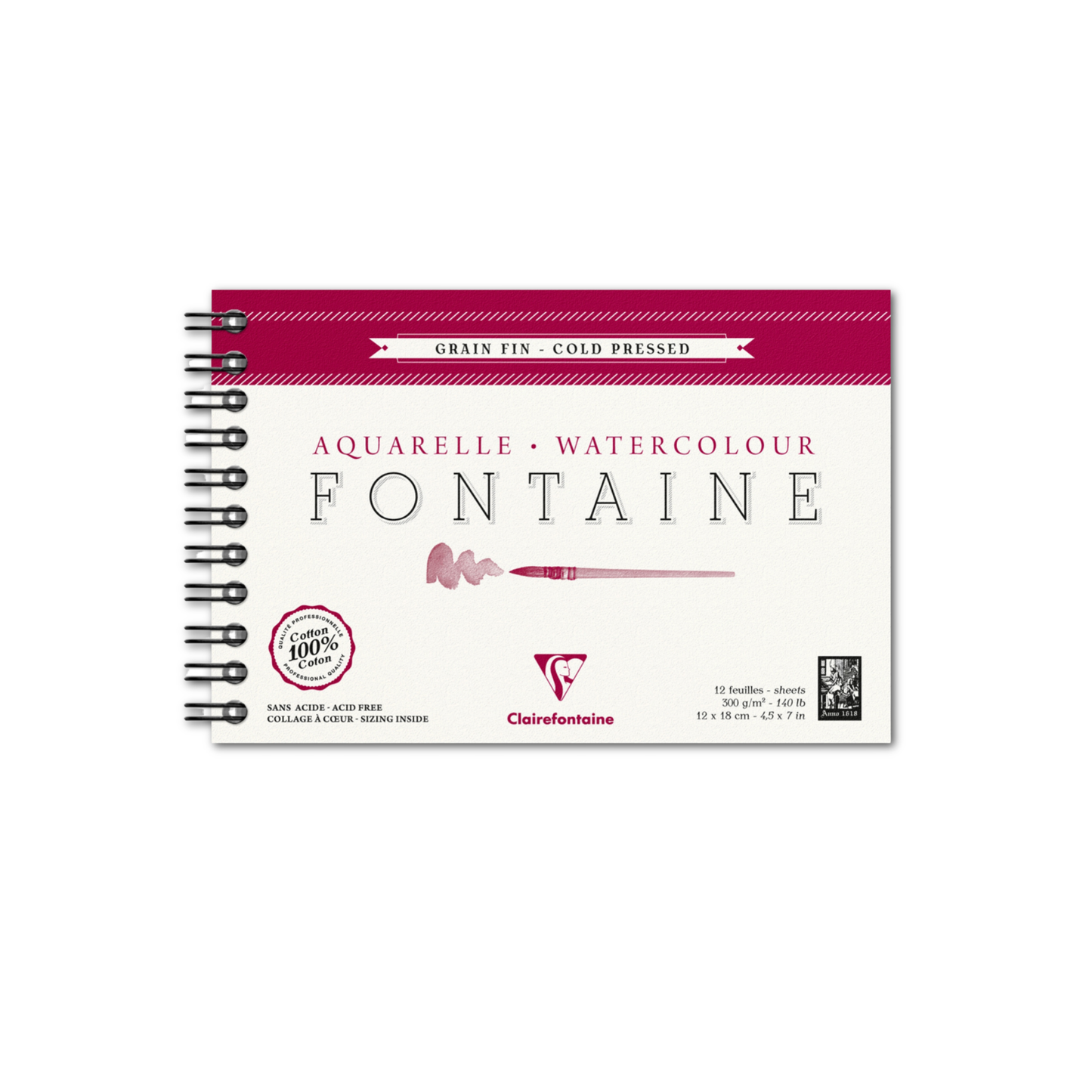 Fontaine Watercolor Paper - Hot & Cold Press 300gsm -Spiral