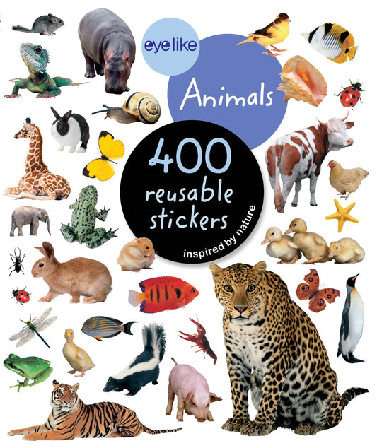 Eyelike reusable animal sticker sheet with assorted wildlife and insects