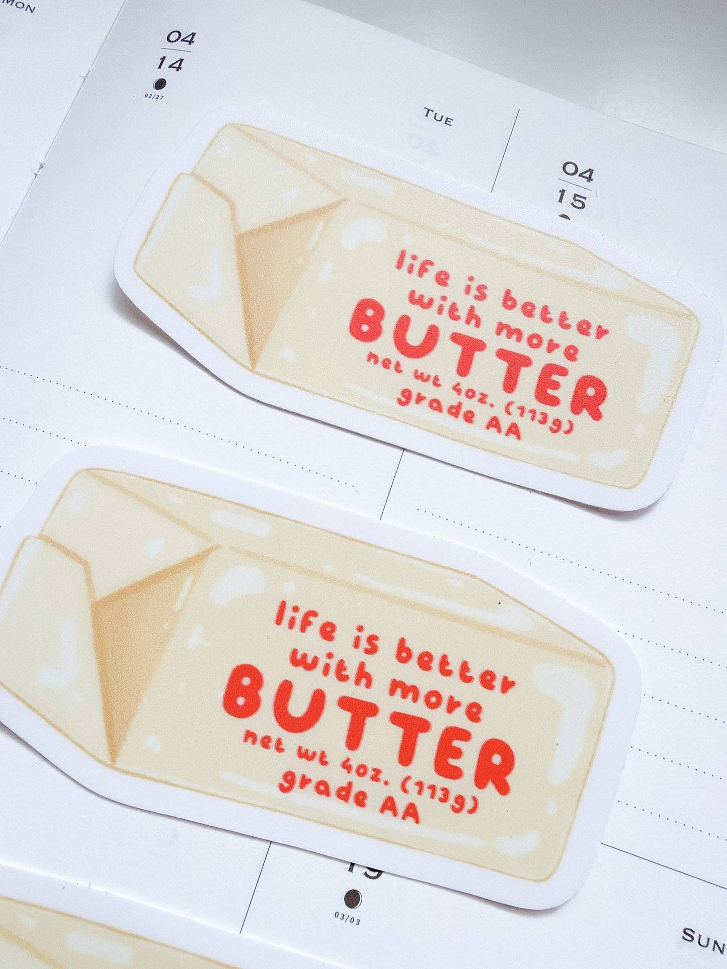Kuboandlucy Stationery Co | Life is Better with Butter Matte Vinyl Sticker