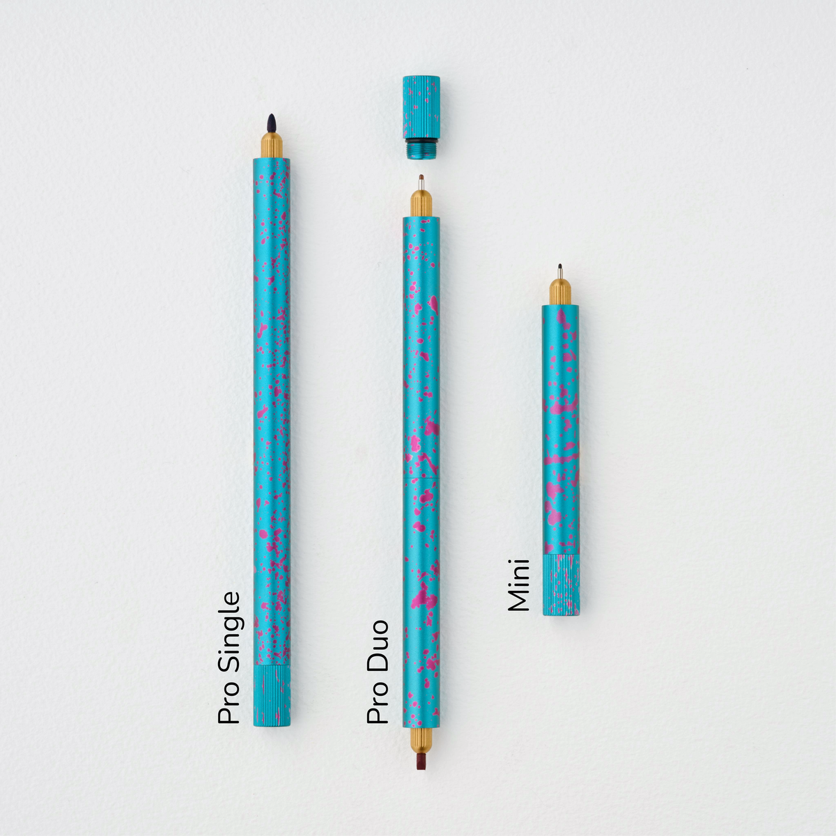 Blue confetti-pattern fountain pen, Pro Single Tip, gold nib with end cap