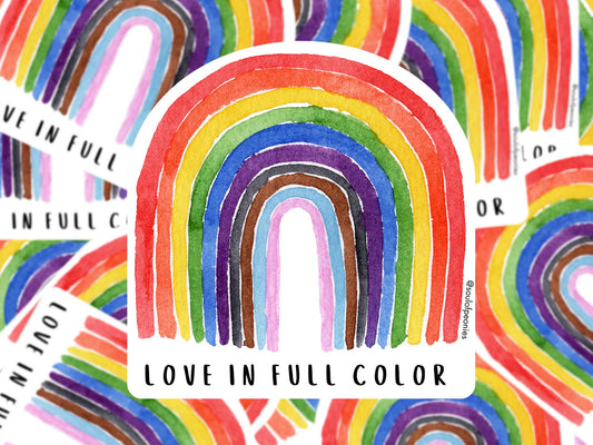 Live in Full Color LGBTQIA+ Pride Rainbow Vinyl Sticker