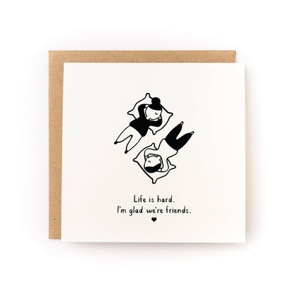 I'm Glad We're Friends Friendship Card - Letterpress Printed