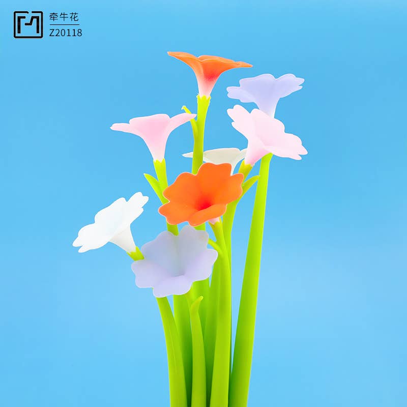 Morning Glory Flower Wiggle Pad Gel Pen