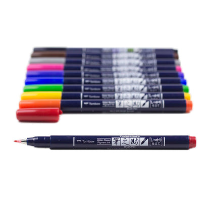 Fudenosuke Colors Calligraphy Brush Pens (10-Pack)