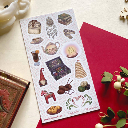 Old-Fashioned Nordic Winter Sticker Sheet