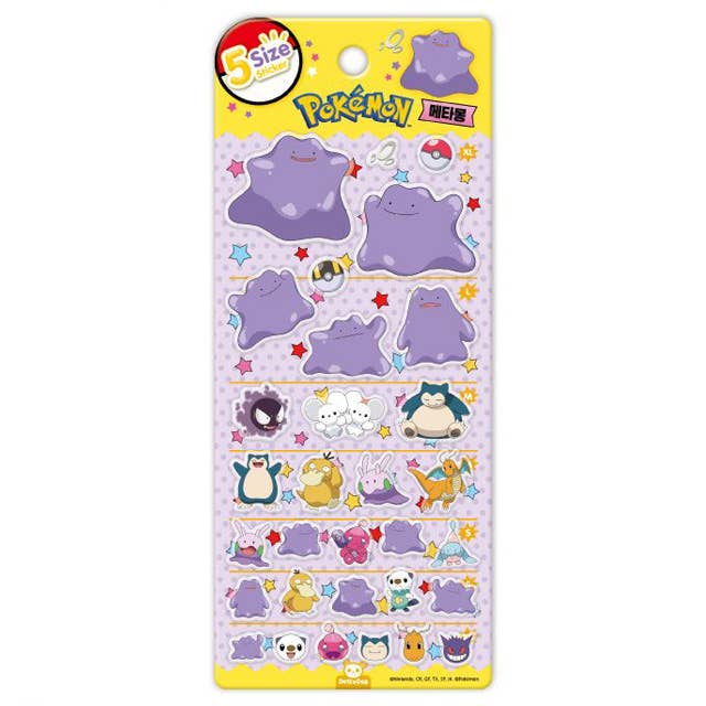 Pokemon 5 Size Sticker Sheet (Official Licensed)