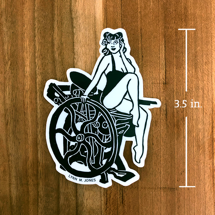 Letterpress Pinup STICKER
