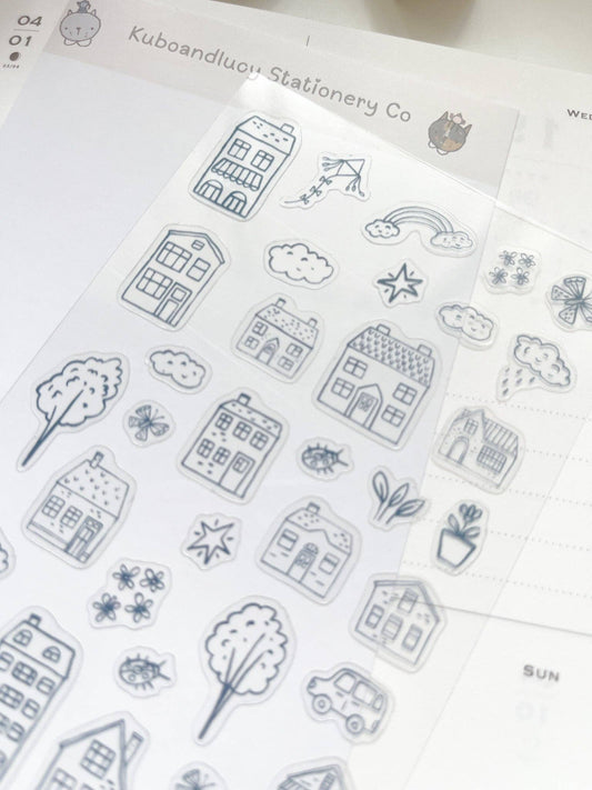 Kuboandlucy Stationery Co | Doodle Houses Sticker Sheet