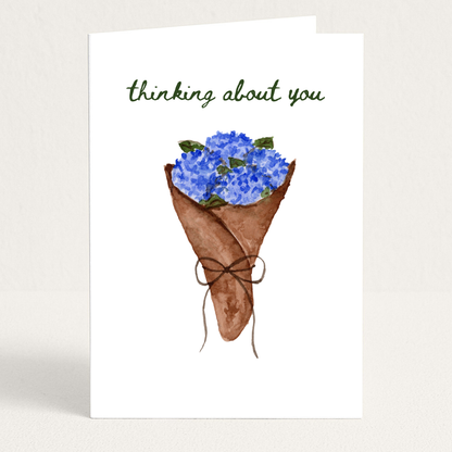 Thinking About You Hydrangea Floral Greeting Card