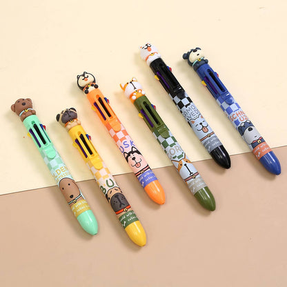 Dog 8-Color Retractable Ball Pen