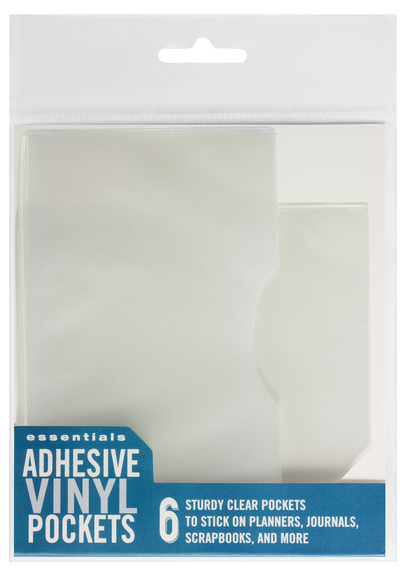 Adhesive Vinyl Pockets for Journals and Planners