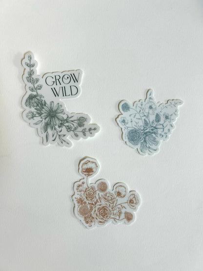 Grow Wild Flower Sticker – 4”