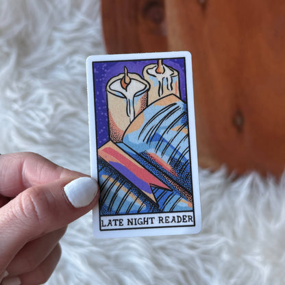 "Late Night Reader" Book Tarot Card Sticker