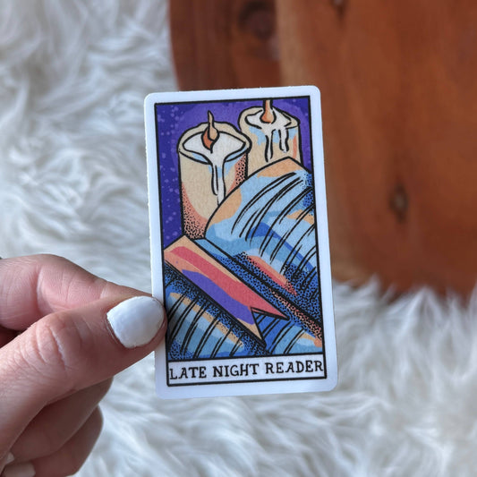 "Late Night Reader" Book Tarot Card Sticker