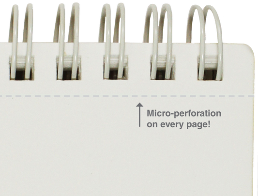 Spiral-bound drawing pad sheet with micro-perforation for easy page removal