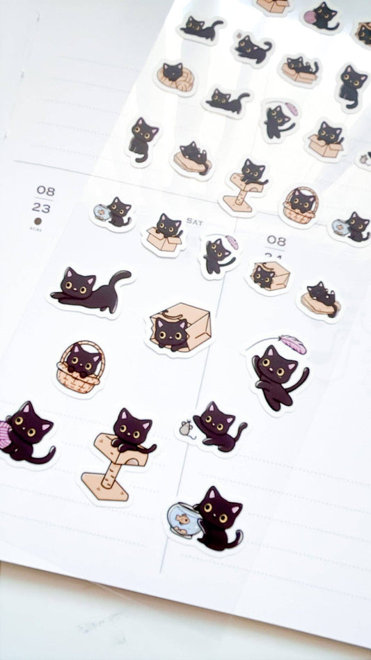 Kuboandlucy Stationery Co | Luna the Black Cat Sticker Sheet