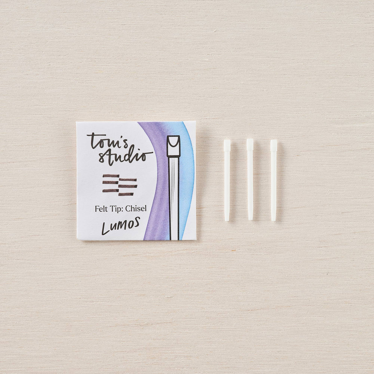 Lumos Studio felt tip chisel set, pack of 3 with white-bodied markers
