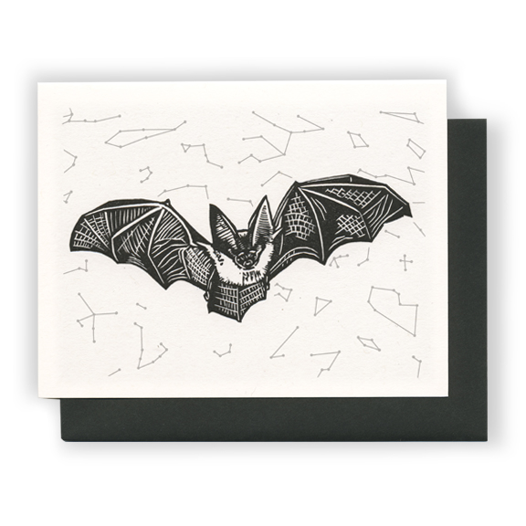 Darker Things - Bat LETTERPRESS CARD