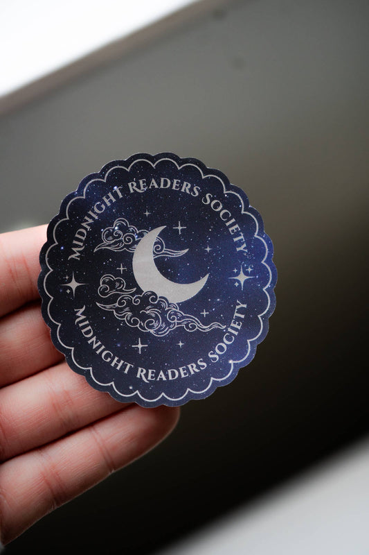Midnight Readers Society Silver Foil Vinyl Sticker | Bookish