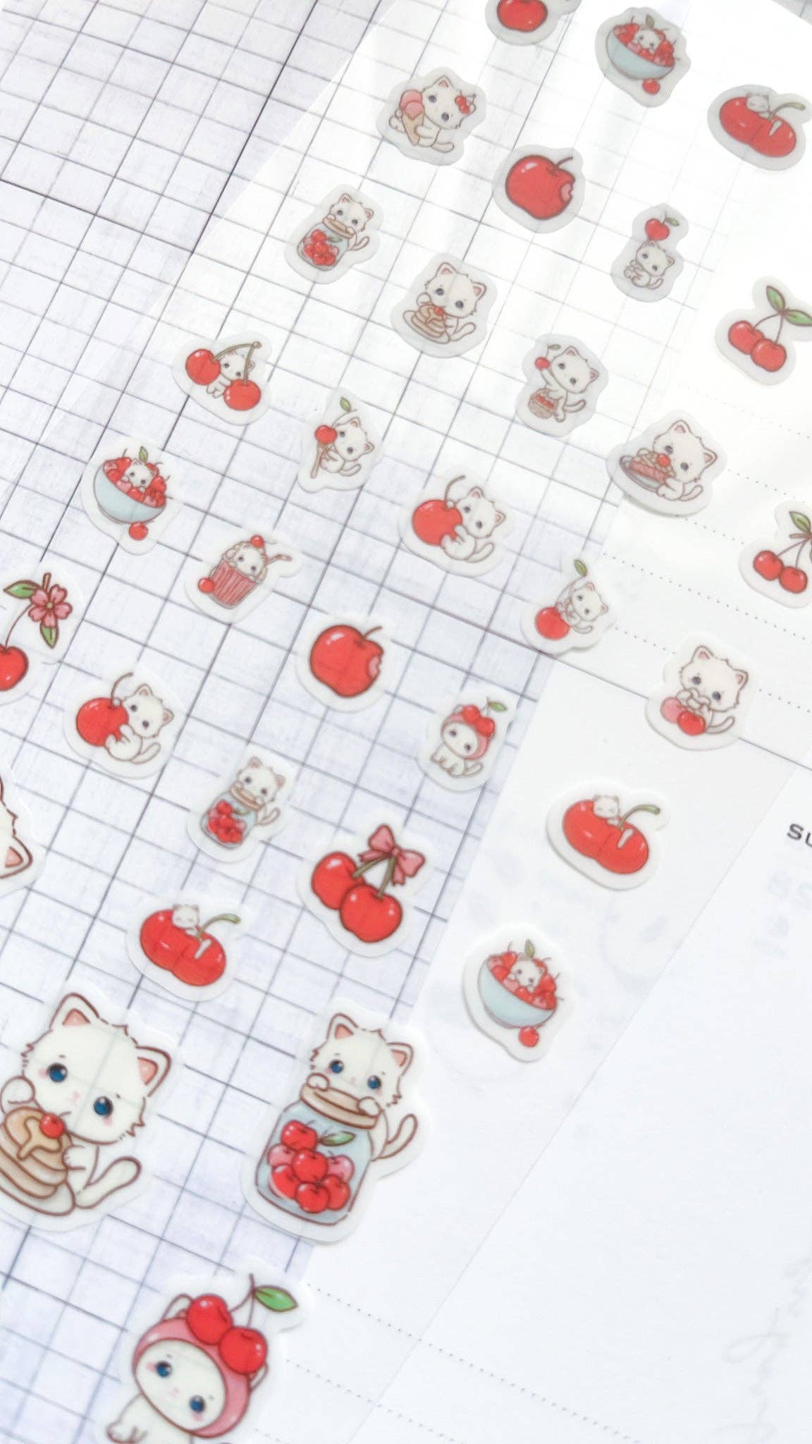 Kuboandlucy Stationery Co | Cherries Clear Sticker Sheet