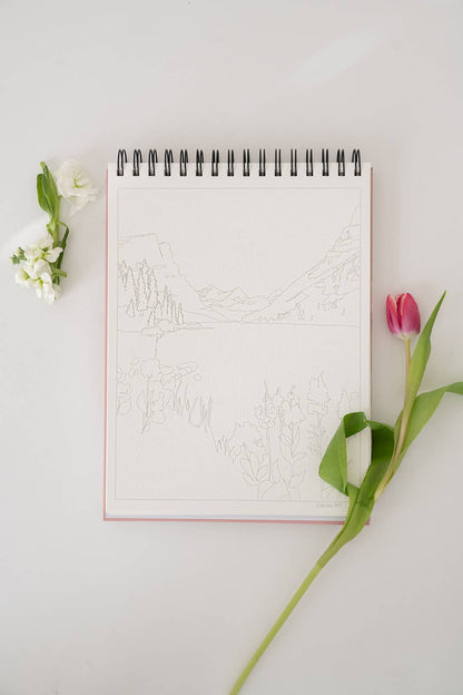 National Parks Watercoloring Book-Outlines w/Video Tutorials