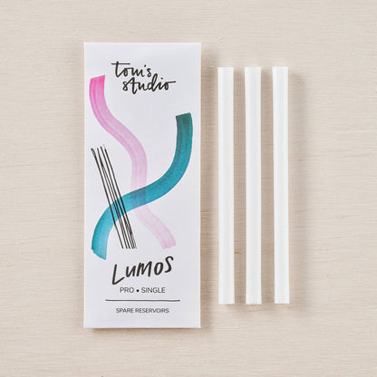 Spare ink reservoirs box with five white refill tubes