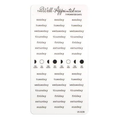 Typewriter Days Weekly Sticker Sheet (25-023)