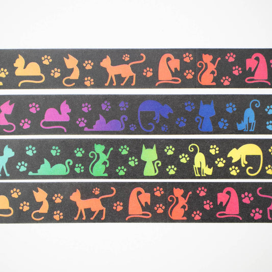 "Everyday is Caturday" Rainbow Cats Washi Tape