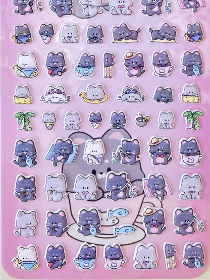 Cat Tiny Puffy Stickers