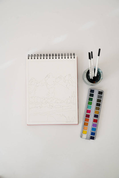 National Parks Watercoloring Book-Outlines w/Video Tutorials