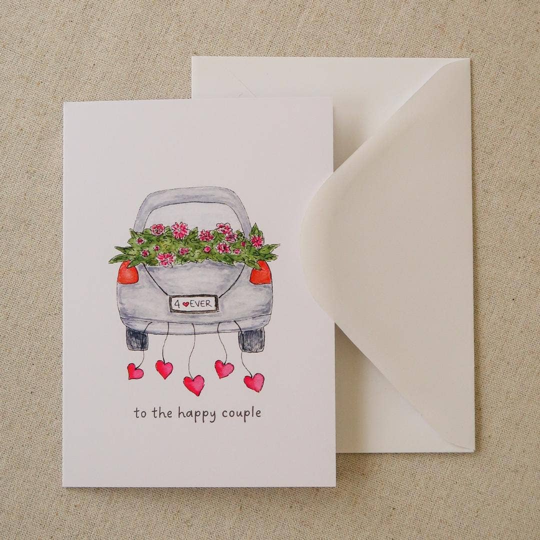 Wedding Car Greeting Card, Wedding Card